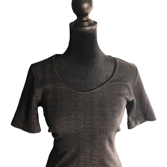 Theory Gray Wool Blend Body Con Knee Length Dress Career Professional - Picture 4 of 14